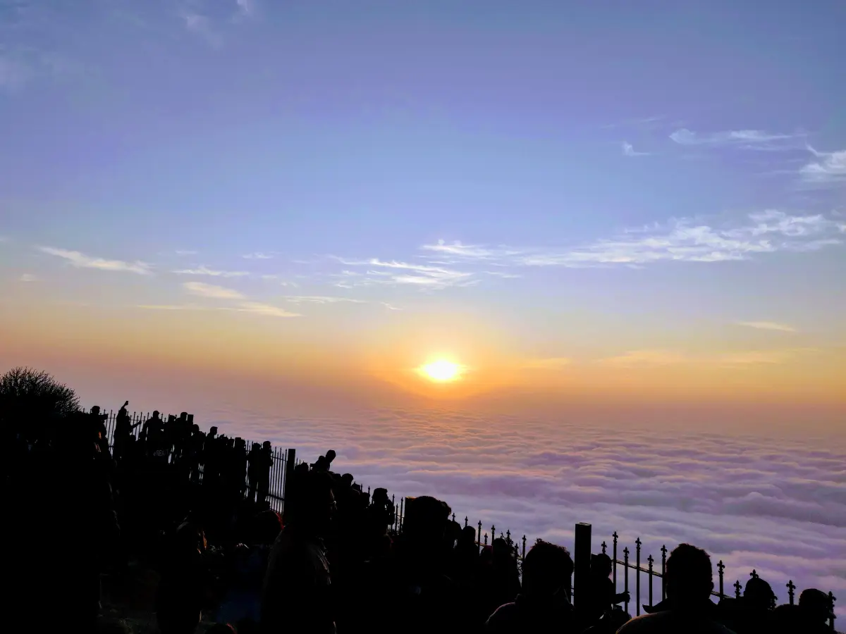 Sunrise view from Nandi Hills, a short day-trip destination near Bangalore